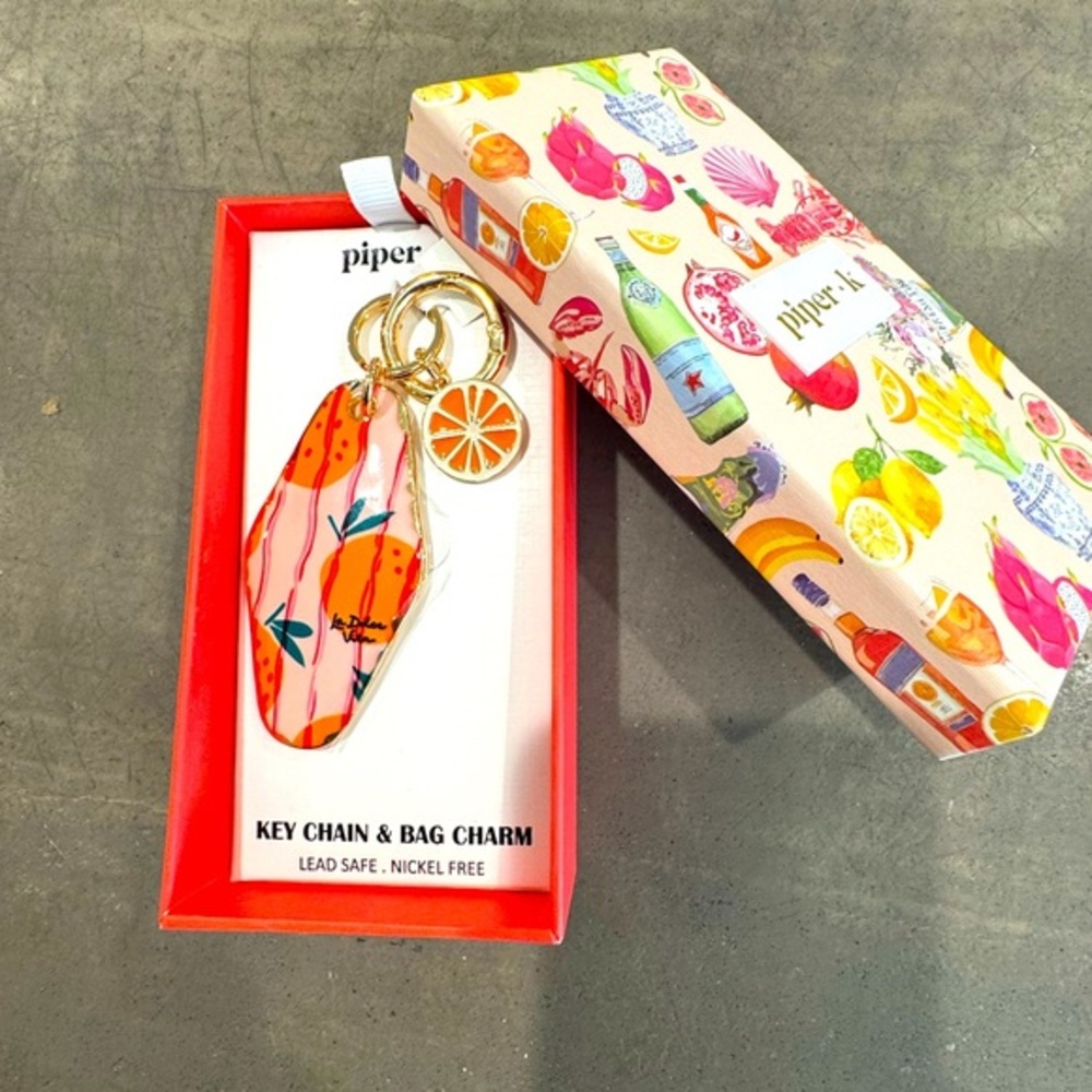 Piper• K Orange and Gold bag charm& key chain! 🍊Super cute and on trend🍊ZOOM IN!